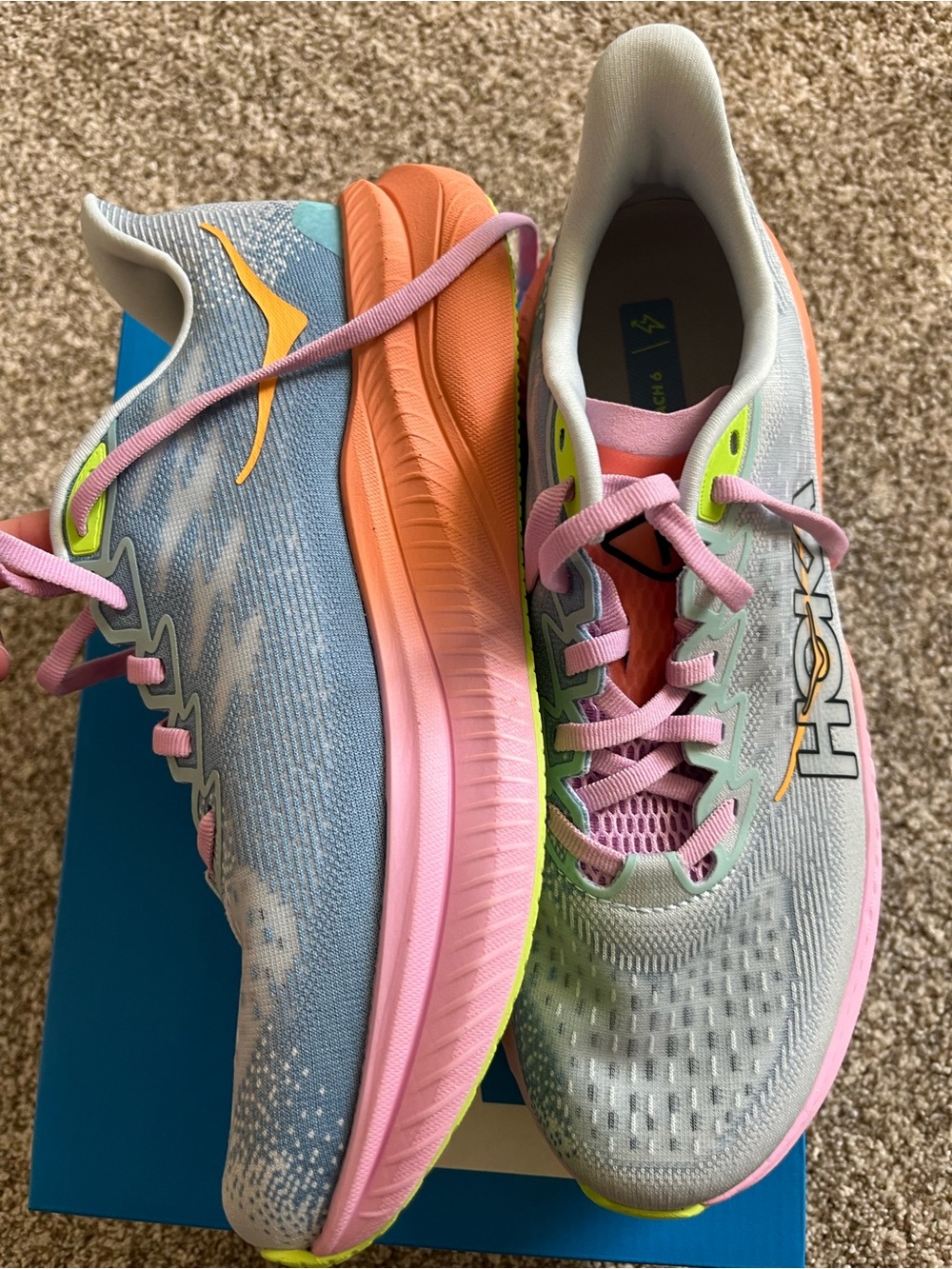 Hoka Mach 6 Women Athletic Gymshoes Shoes ILLUSION / DUSK Size 9.5 B New in Box